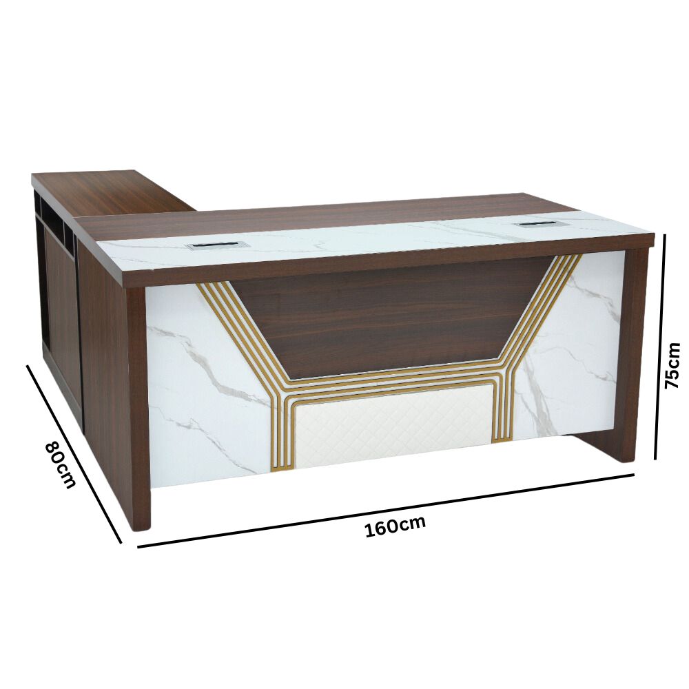 Thalana Office Marble Desk Color (Wenge)