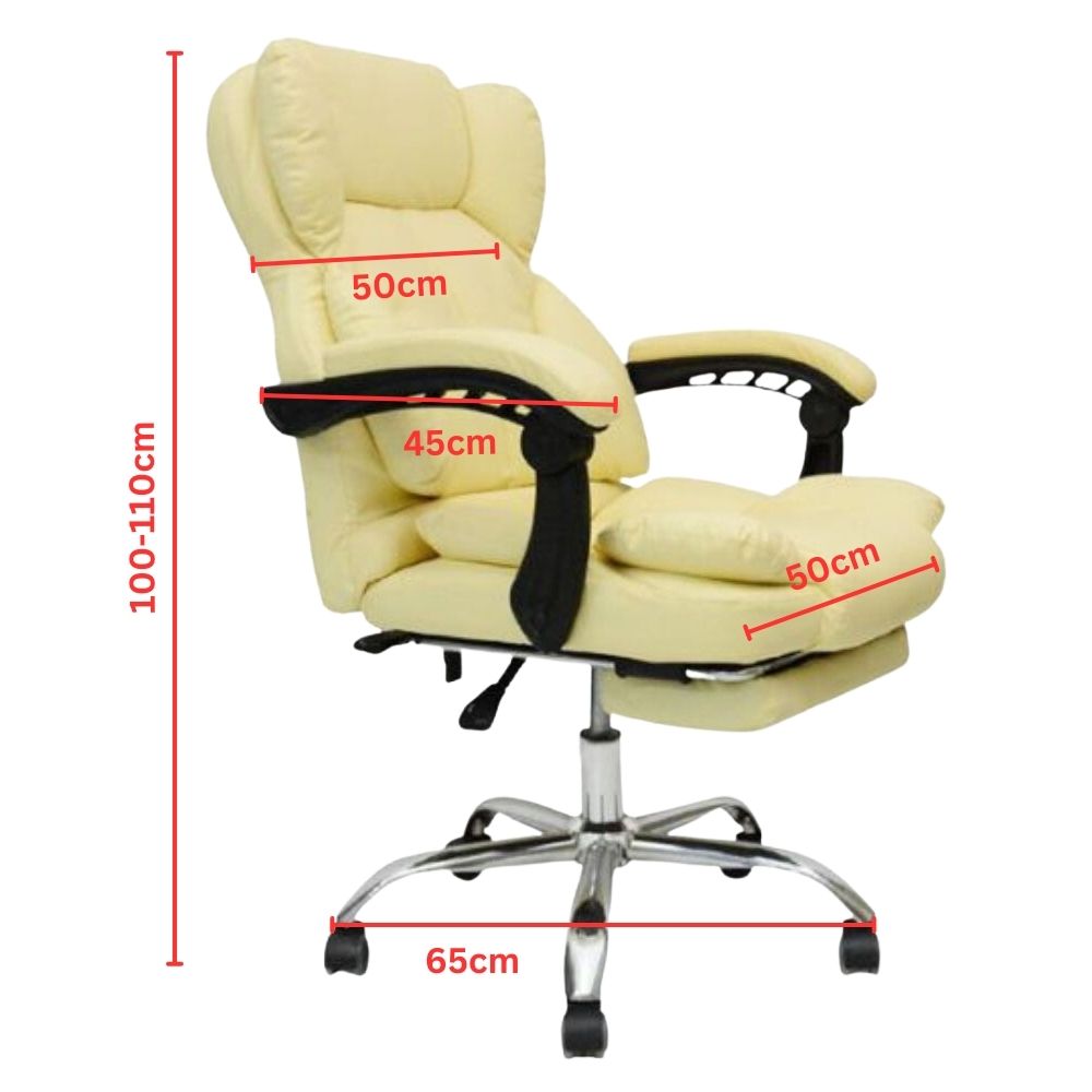 Dusty Office Gaming Chair PU Leather Color (Off-White)