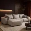 Rabia 3-Seater L-Shape Linen Sofa