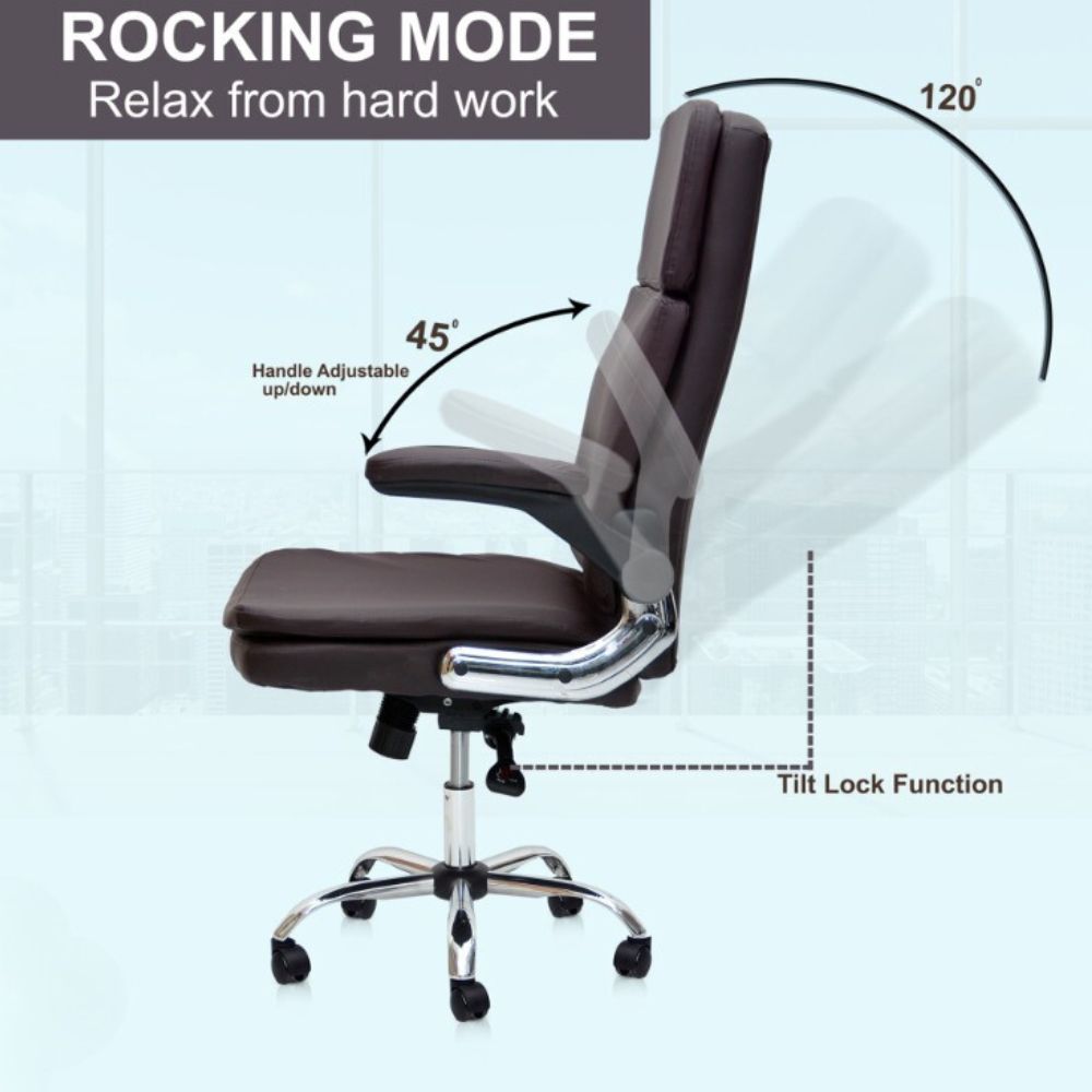 Britanica Office Gaming Chair PU Leather Soft Foam Color (Brown)
