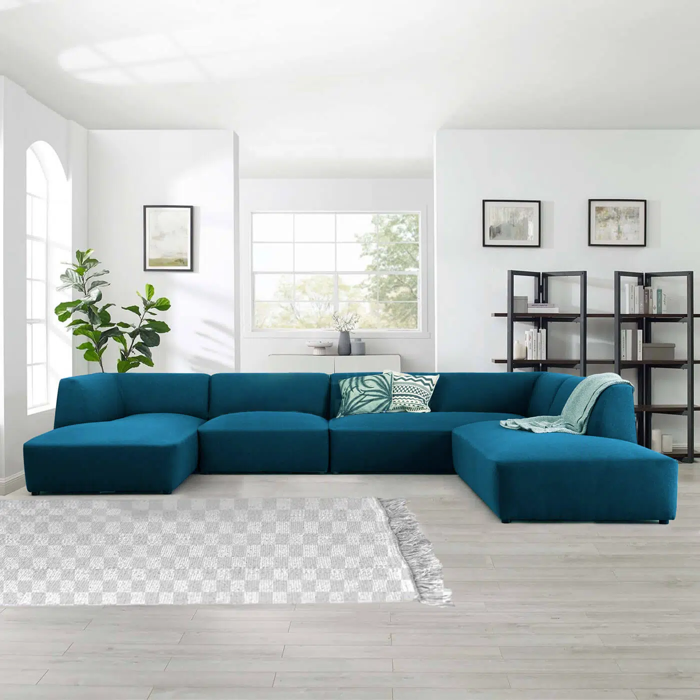 Astorn 4-Seater U-Shape Velvet Sofa