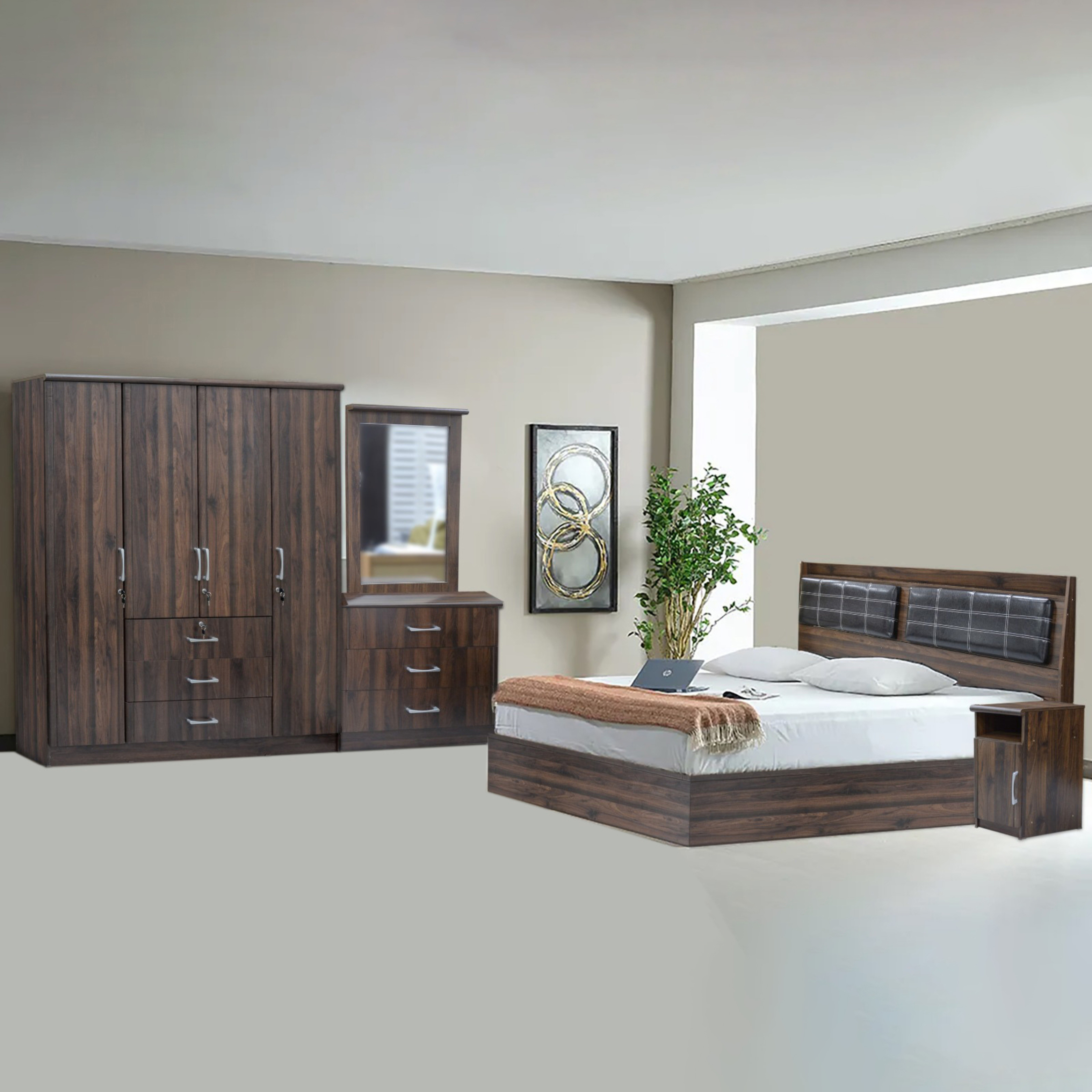 Fusion Bedroom Sets Color Acacia Walnut
