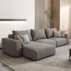 Rabia 3-Seater L-Shape Linen Sofa
