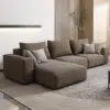 Rabia 3-Seater L-Shape Linen Sofa