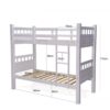 Wooden Bunk Bed Color (White)