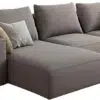 Rabia 3-Seater L-Shape Linen Sofa