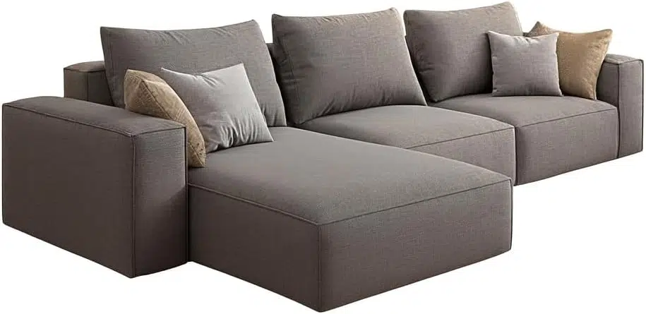 Rabia 3-Seater L-Shape Linen Sofa