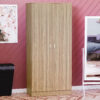 Trafford 2 Doors Wooden Wardrobe Color (Sonoma Oak)