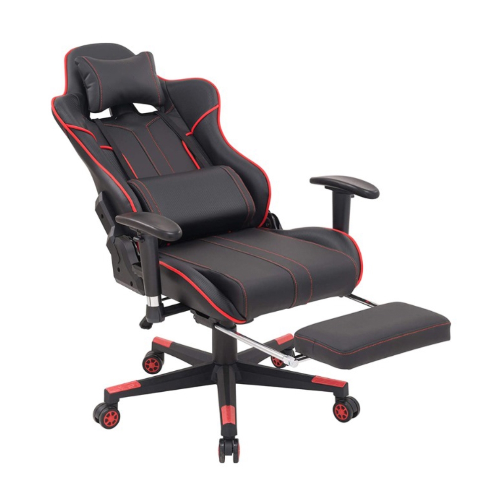 Vegas Gaming Chair with Foot-Rest Color (Black/Red)