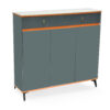 Trones 3 Door Shoe Cabinet Color (Dark Green)