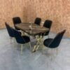 Toledo Dining Table Set Color (Golden-Black)
