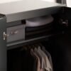 Trafford 2 Doors Wooden Wardrobe Color (Black)