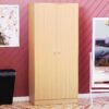 Trafford 2 Doors Wooden Wardrobe Color (Beteak)