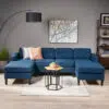 Alron Mid Century 4-Seater U-Shape Linen Sofa