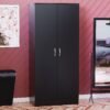 Trafford 2 Doors Wooden Wardrobe Color (Black)
