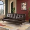 Strandom 2-Seater Leather Futon Sofa Bed