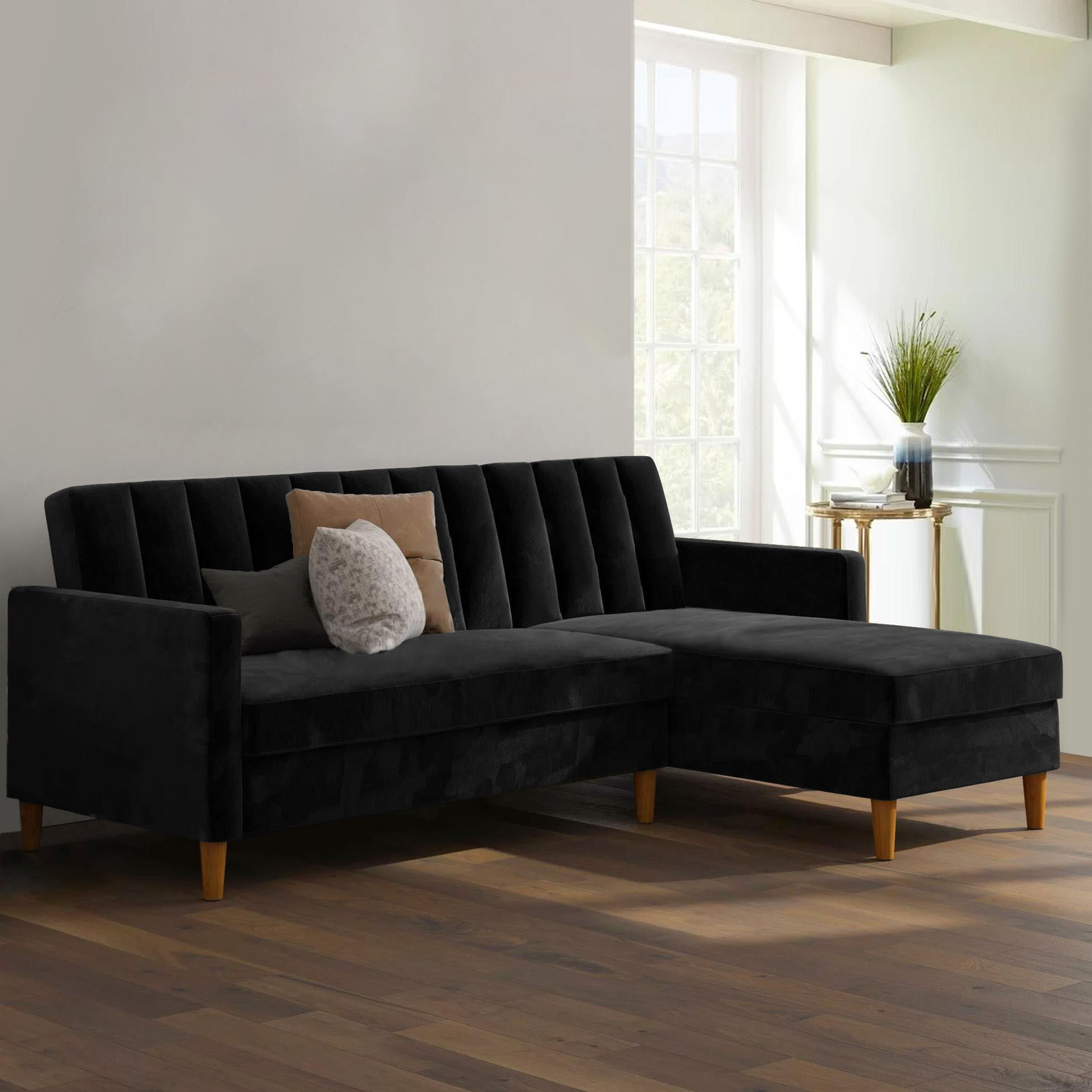 Klippan 3-Seater L-Shape Velvet Sofa