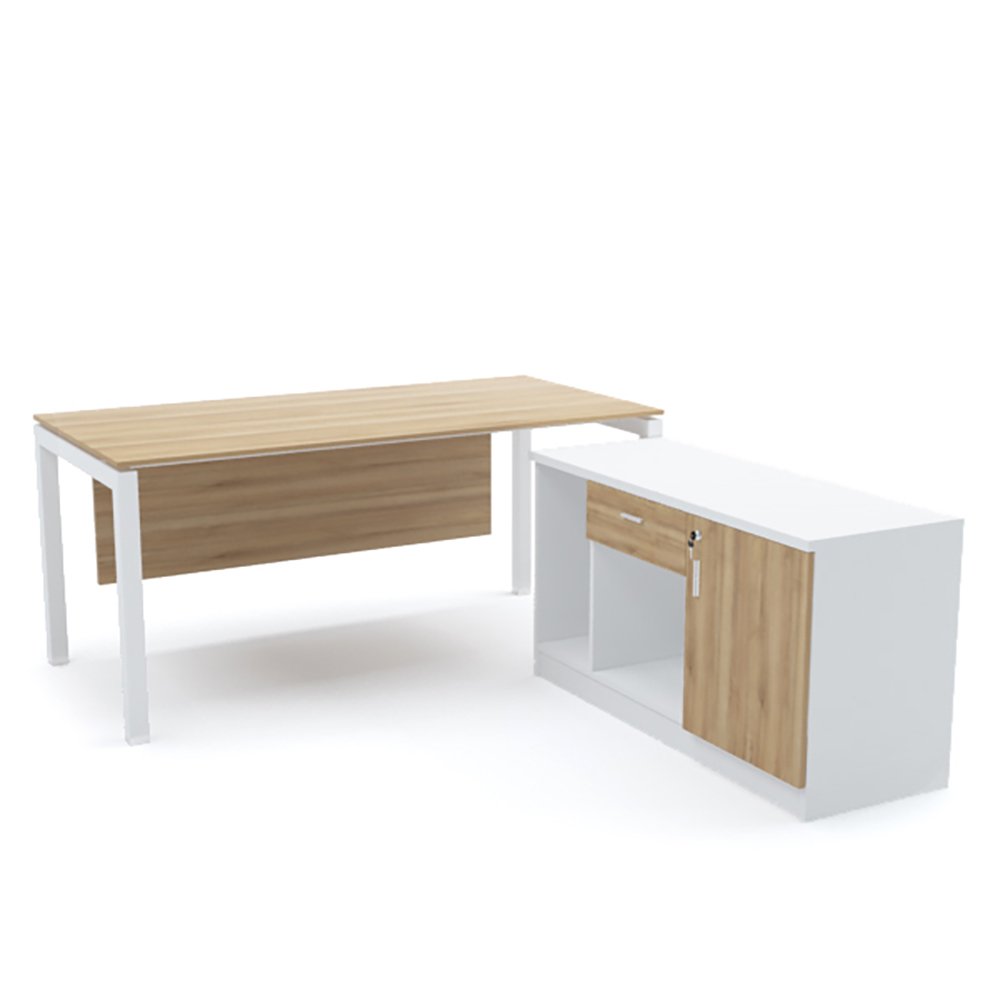 Laviz Office Desk with Side Cabinet
