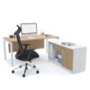 Laviz Office Desk with Side Cabinet