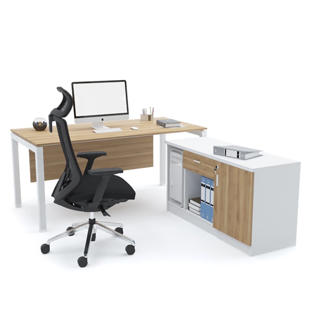 Laviz Office Desk with Side Cabinet