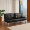 Strandom 2-Seater Leather Futon Sofa Bed