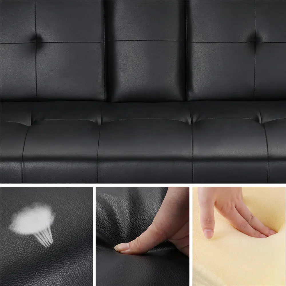 Strandom 2-Seater Leather Futon Sofa Bed
