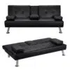 Strandom 2-Seater Leather Futon Sofa Bed