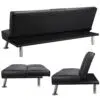 Strandom 2-Seater Leather Futon Sofa Bed