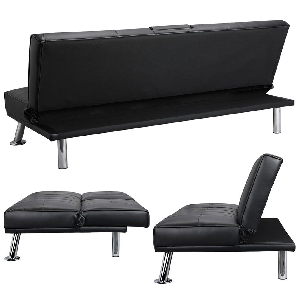 Strandom 2-Seater Leather Futon Sofa Bed