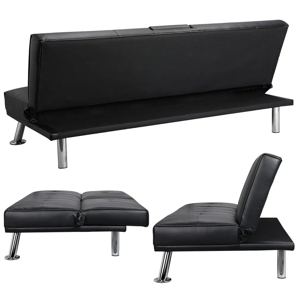 Strandom 2-Seater Leather Futon Sofa Bed