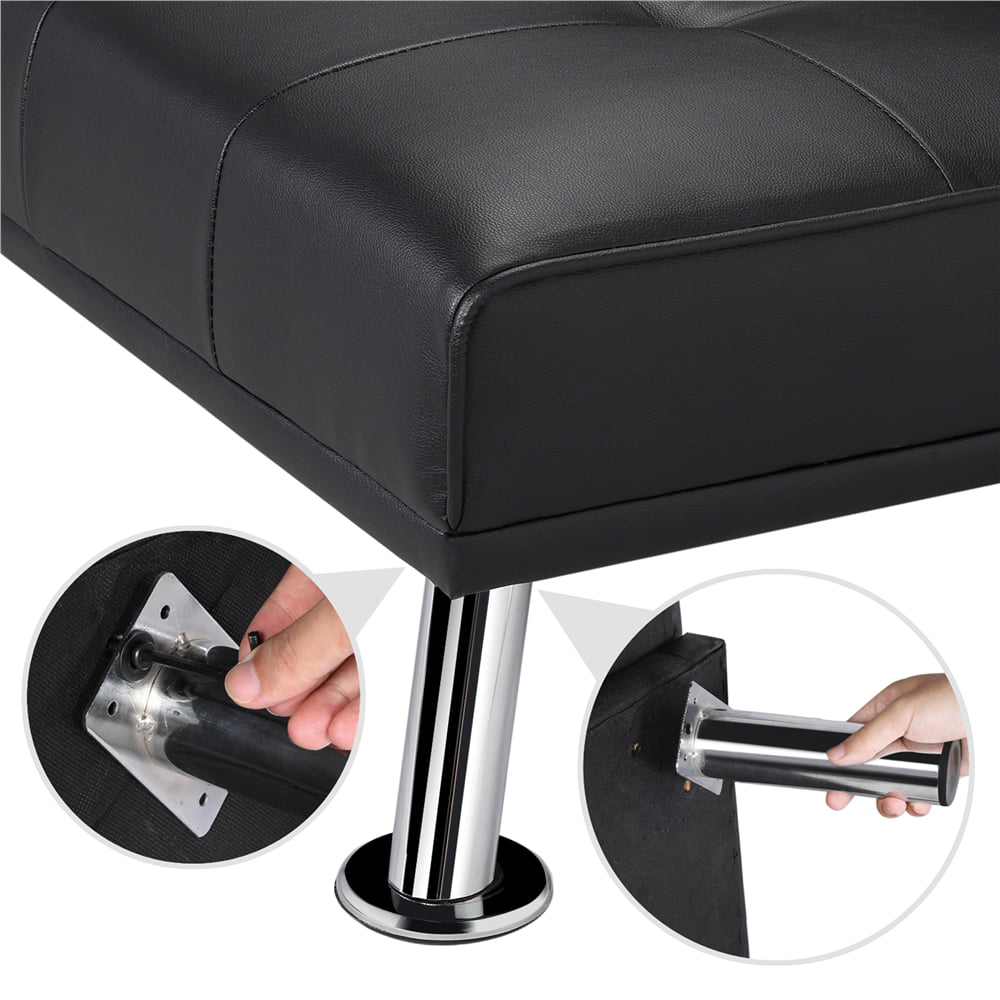Strandom 2-Seater Leather Futon Sofa Bed
