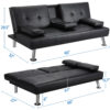Strandom 2-Seater Leather Futon Sofa Bed