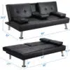 Strandom 2-Seater Leather Futon Sofa Bed