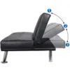Strandom 2-Seater Leather Futon Sofa Bed