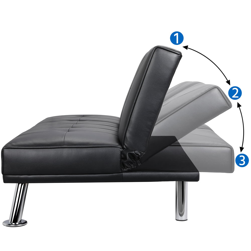Strandom 2-Seater Leather Futon Sofa Bed