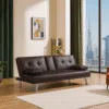 Strandom 2-Seater Leather Futon Sofa Bed