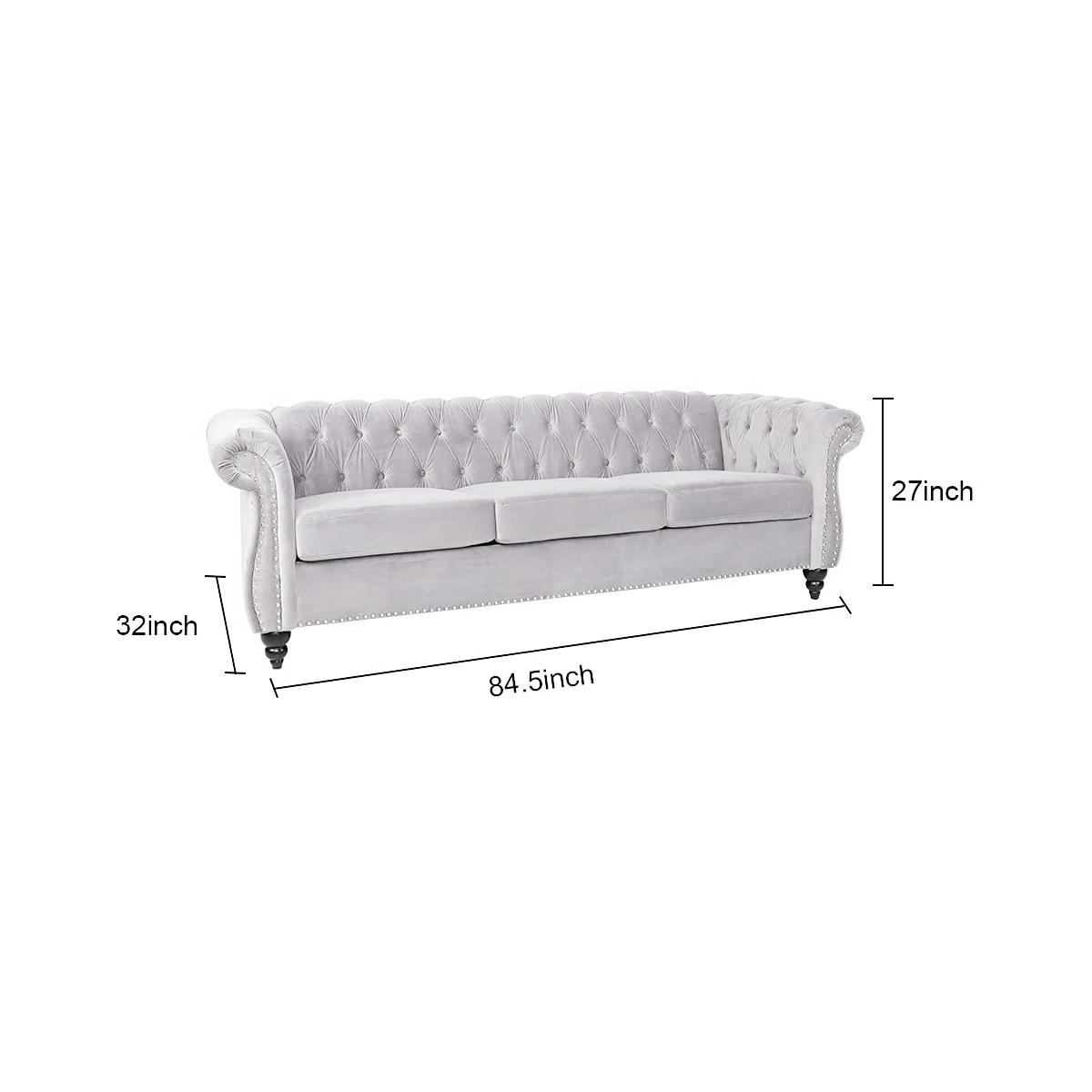 Aria 3-Seater Velvet Sofa