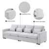 Sealand 4 Seater Polyester Sofa – Light Grey