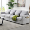 Sealand 4 Seater Polyester Sofa – Light Grey