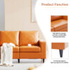 Berlin 2 Seater Leather Sofa – Orange