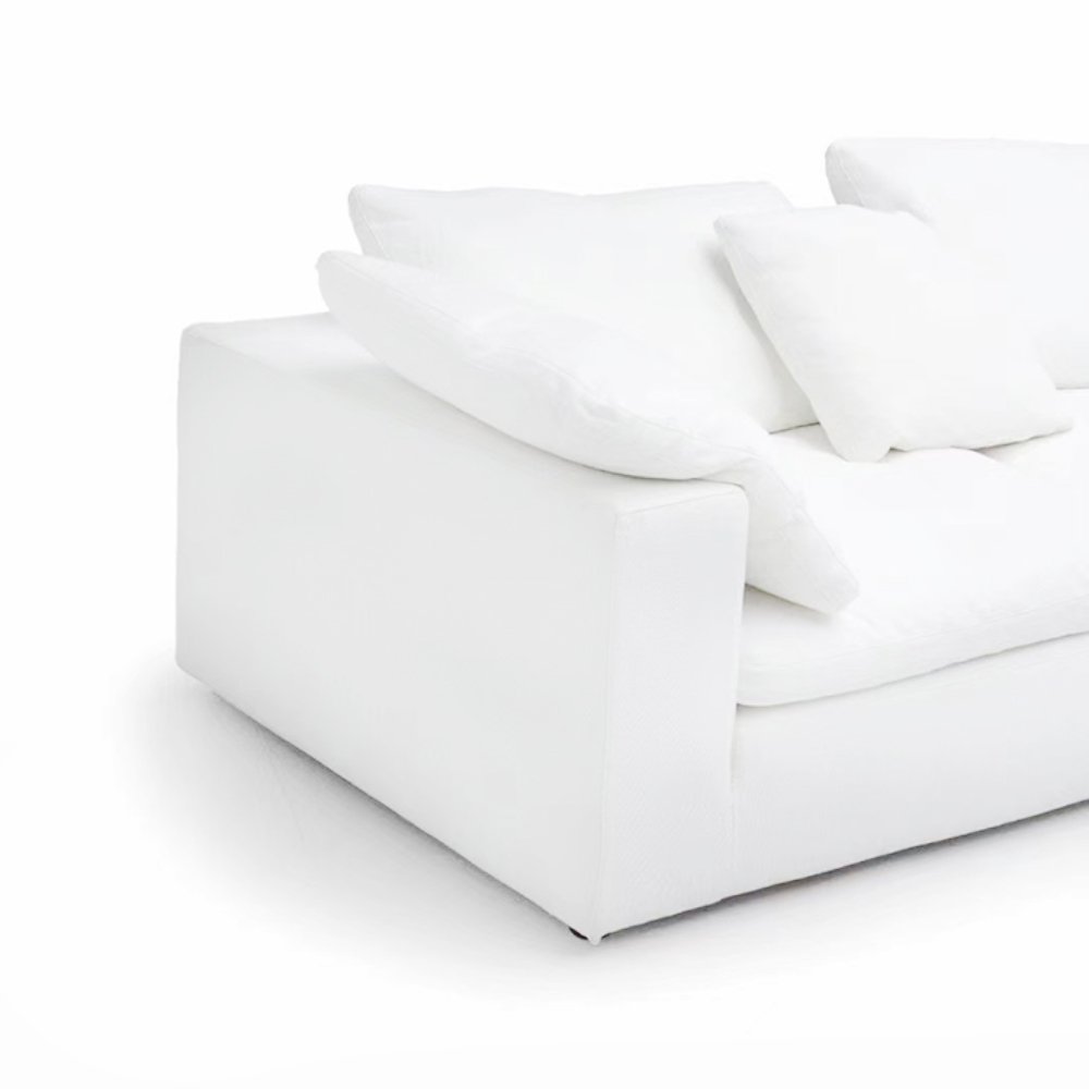 American 3-Seater Polyester Fabric L-Shape Sofa – White