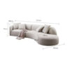 European Berber Fleece 4 Seater Brushed wool Sofa – White