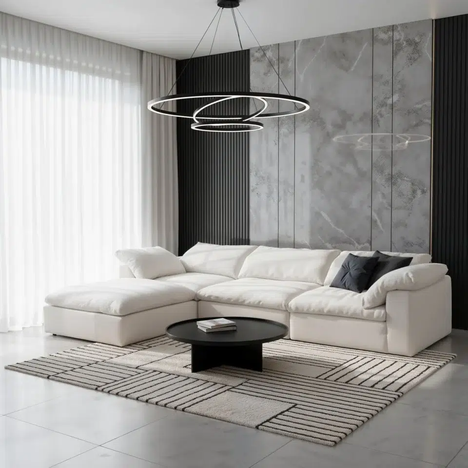 Cloud 3 Seater L Shape Sofa (White)…