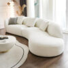 European Berber Fleece 4 Seater Brushed wool Sofa – White