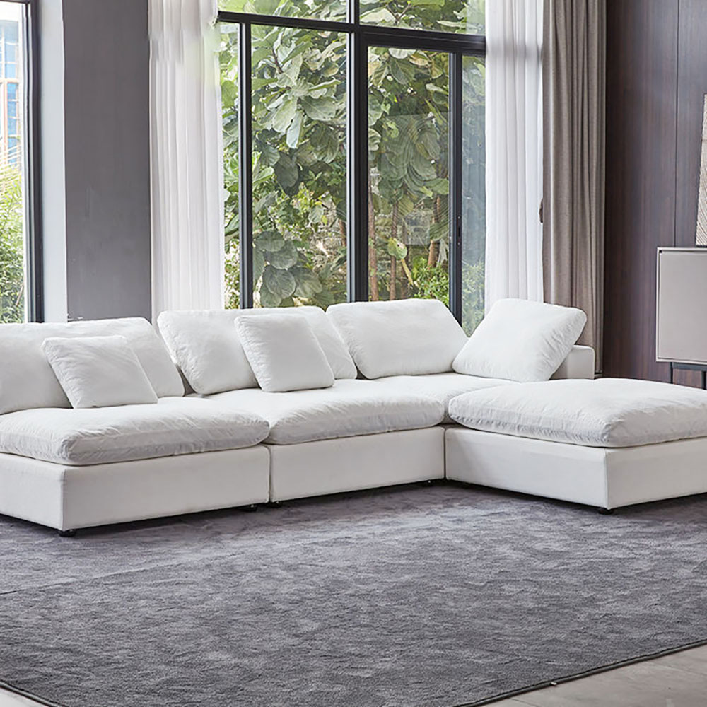Danietta Luxury 6 Seater Sofa U-Shape Couch Sofa – White