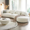 European Berber Fleece 4 Seater Brushed wool Sofa – White