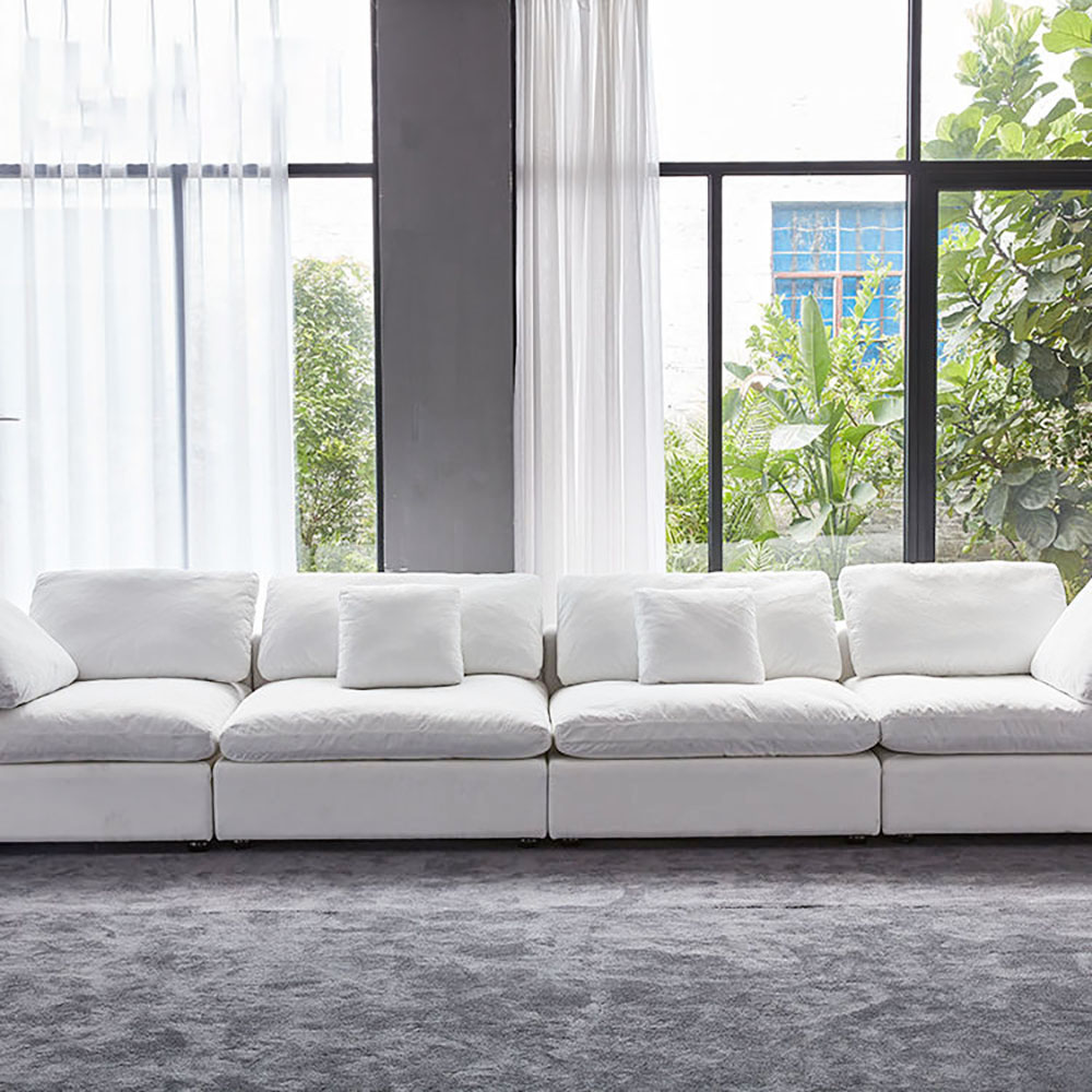 Danietta Luxury 6 Seater Sofa U-Shape Couch Sofa – White
