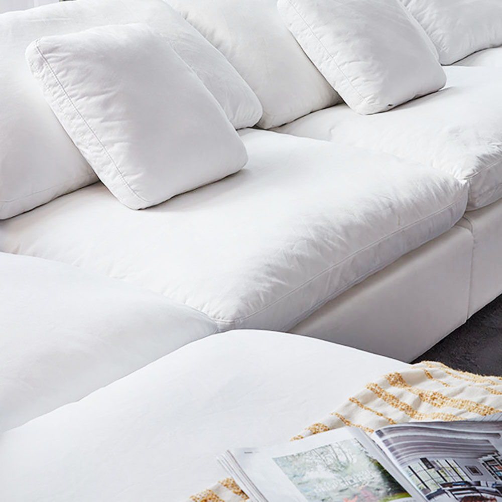 Danietta Luxury 6 Seater Sofa U-Shape Couch Sofa – White