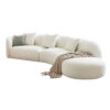 European Berber Fleece 4 Seater Brushed wool Sofa – White