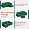Montana 3-Seater L-Shape Polyester Sofa – Green